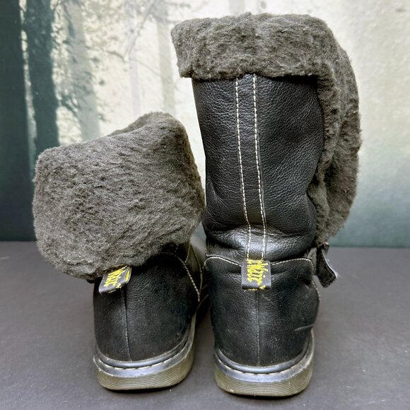 Dr Martens Brielle Rigger Boots Black Winter Faux Sheepskin Fur Lined US 8 UK 6 - Picture 5 of 10